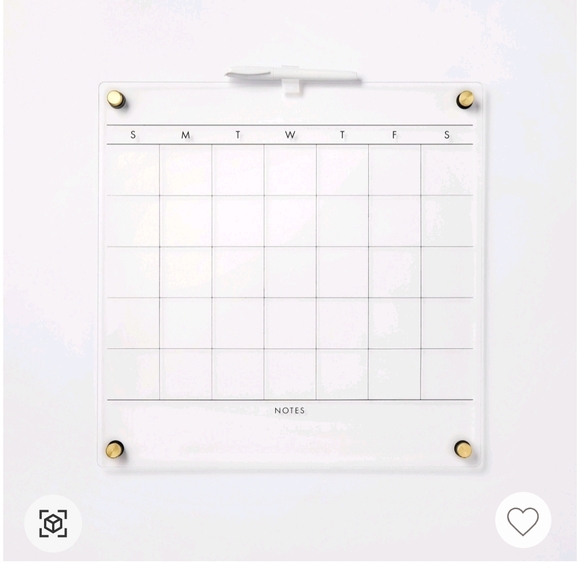 Threshold This Month Acrylic Dry Erase Calendar Clear - Picture 1 of 3